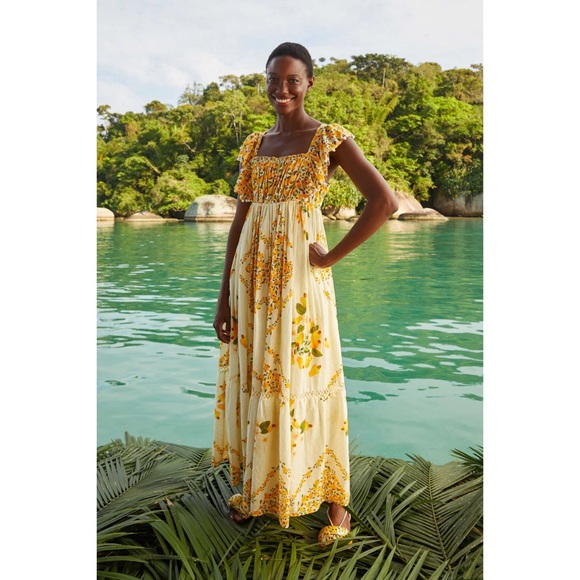 FARM Rio Dresses & Skirts - Farm Rio Off White Cashew Crossed Back Dress